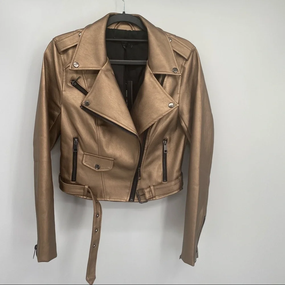 Romeo & Juliet CoutureMetallic Faux Leather Jacket - Picture 1 of 11
